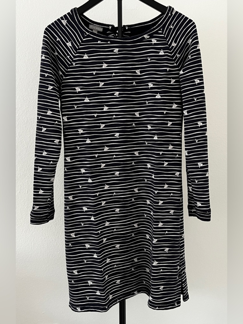 ⚓ Talbots Nautical Stripe Dress | Classic Cotton Preppy Tie-Back Shift | Small